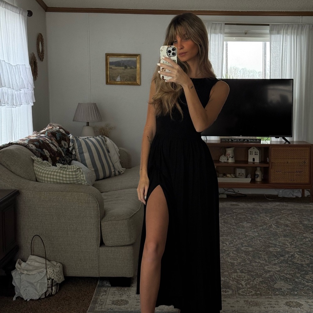 american eagle low back maxi dress